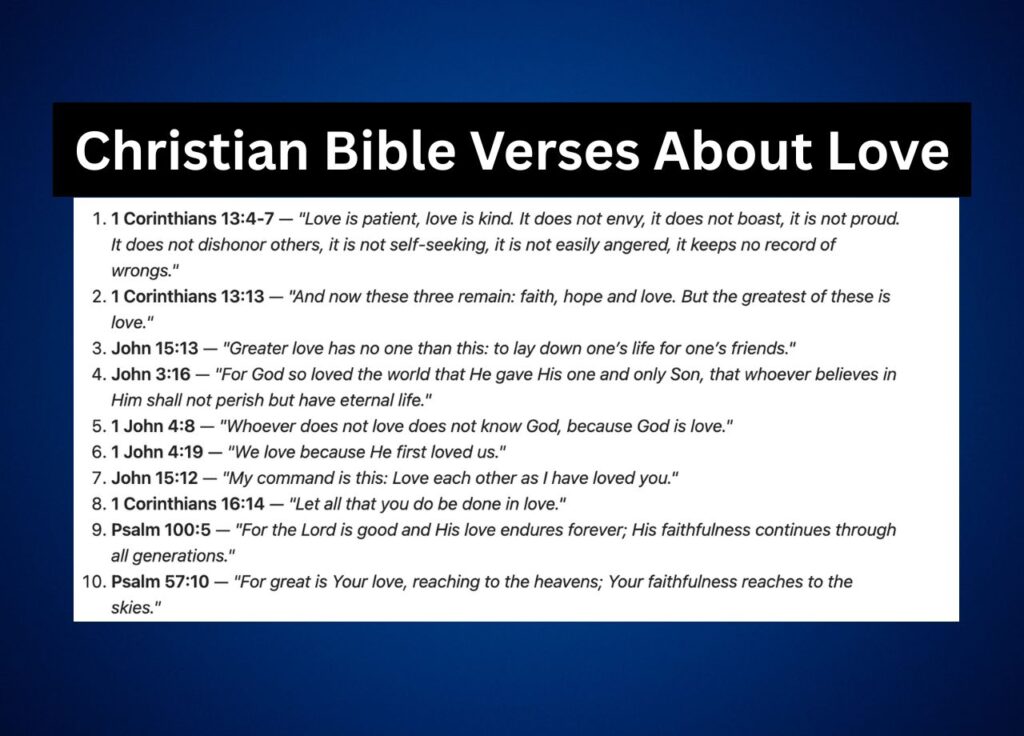 Christian Bible Verses About Love