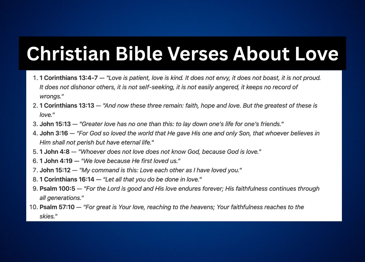Christian Bible Verses About Love