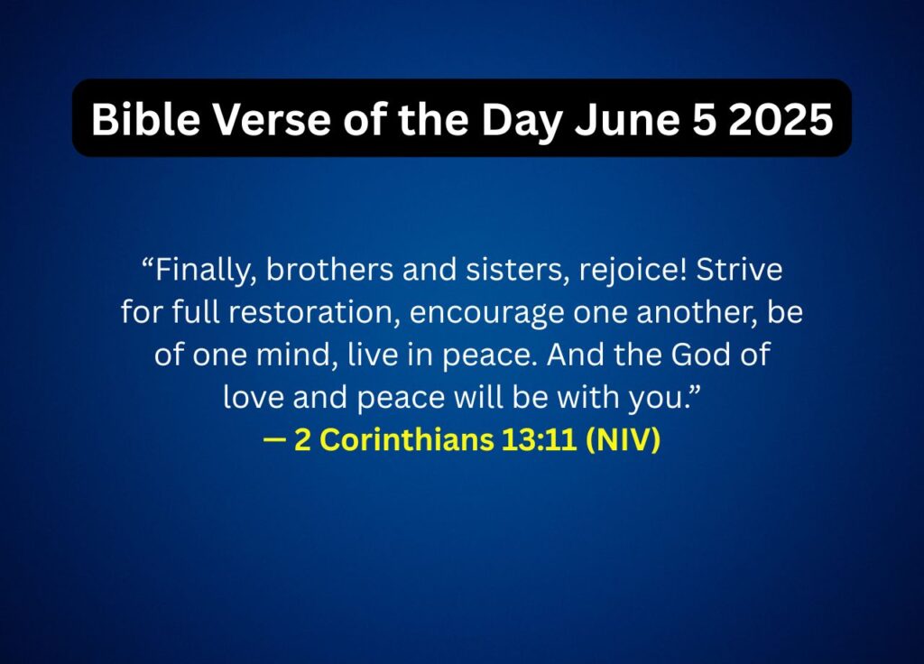 Bible Verse of the Day June 5 2025