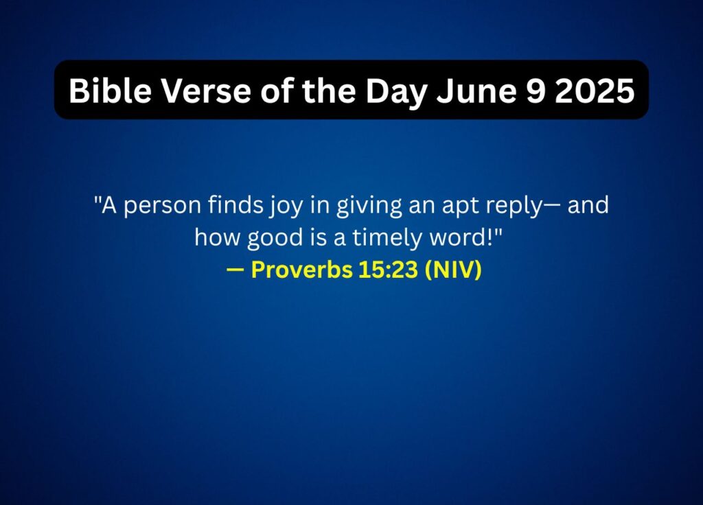Bible Verse of the Day June 9 2025